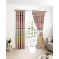 thumbnail image 3 of Pink Wooden Grain Blackout Curtains for Bedroom/Living Room, Thermal Insulated Kitchen Curtains, Vintage Chic Geometric Ombre Brown Grommet Darkening Window Treatment Drapes 42"x63"x2, 3 of 8