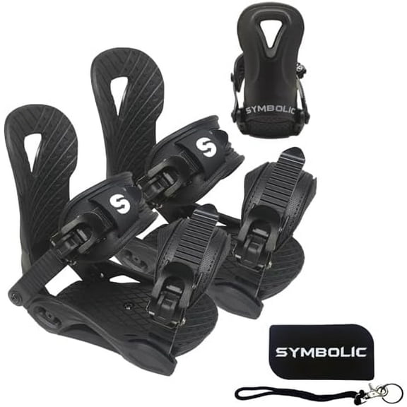 Symbolic 2025 Quick-Ratchit Snowboard Bindings & Stomp Pad & Leash & Disc's & Screws Sizes XS S M L XL Men Women Kids