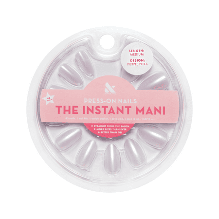 Olive & June Instant Mani Almond Medium Press-On Nails, Purple Puka, 42 Pieces