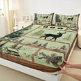 thumbnail image 3 of Manfei Vintage Farmhouse Twin Sheet Sets, Jungle Deer Elk Animal Twin Fitted Sheet, Western Countryside Flat Sheet, Breathable Home Decor, 3pcs, 3 of 7