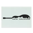 thumbnail image 1 of New Orleans Cutting Board, Modern Composition of a Guitar Shape with the City Skyline Silhouette, Decorative Tempered Glass Cutting and Serving Board, in 3 Sizes, by Ambesonne, 1 of 2