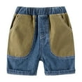 thumbnail image 2 of Spazoro Toddler Boys Girls Shorts, with Pockets Color Block Patching Summer Elastic Waist Casual Shorts for Boys Blue Size 5 T, 2 of 9