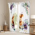 thumbnail image 3 of Homewish Kawaii Brown Cow Blackout Curtains Set of 2 (52x84 Each) for Kid, Farmhouse Animal Window Curtains, Watercolor Rustic Flower Curtains and Drapes, Window Curtains Bedroom Decor, 3 of 6