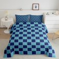thumbnail image 2 of Feelyou Fashion Blue Buffalo Full Size Comforter Sets, Chic Check Plaid Bedding Comforter Set, Teens Kids Boys Girls Reversible Bedding Sets, Luxury Bedroom Decor, 3-Piece, 2 of 8