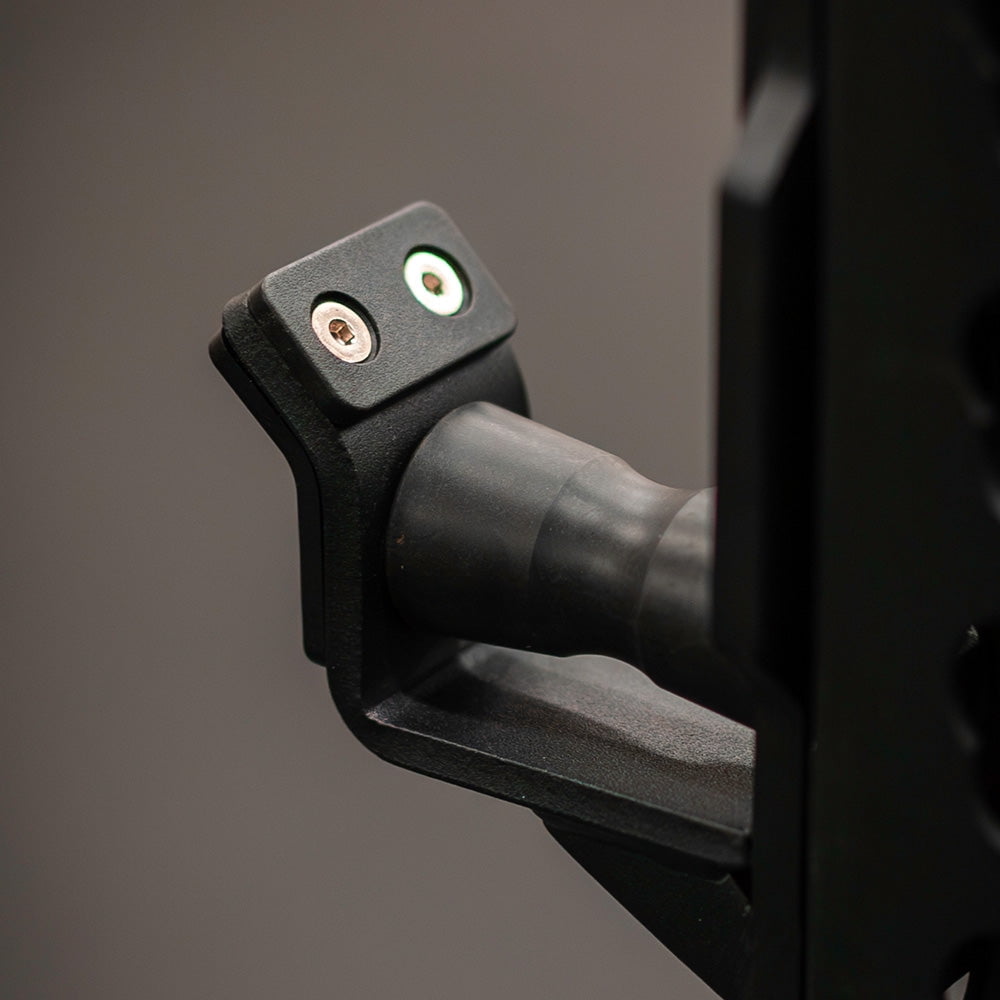 Titan Fitness TITAN Series Quick Release Roller J-Hooks, 1000 LB Capacity, Fits 3" x 3" Tubular Steel, 24mm Pop-Pin