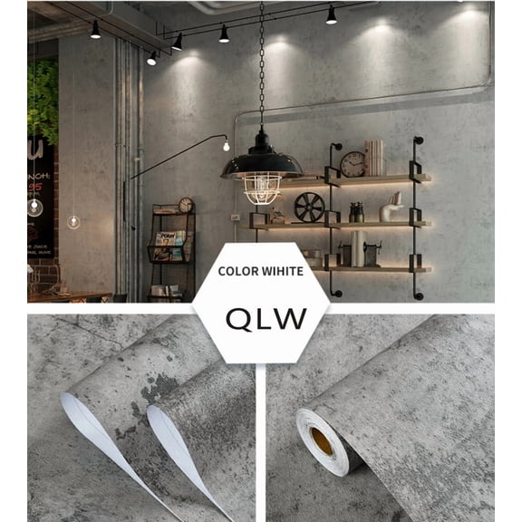 Industrial Cement Grey Clothing Store Living Room Decor Contact Paper Vinyl Self Adhesive Waterproof Wallpaper Wall Stickers