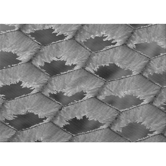 Ahgly Company Indoor Rectangle Patterned Gray Dolphin Gray Area Rugs, 7' x 9'