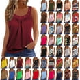 thumbnail image 5 of qucoqpe Women Summer Plus Size Tank Tops Fashion Floral Printed V Neck Sleeveless Ruffle Hem Loose Cami Spaghetti Strap Tunic Blouses, 5 of 5