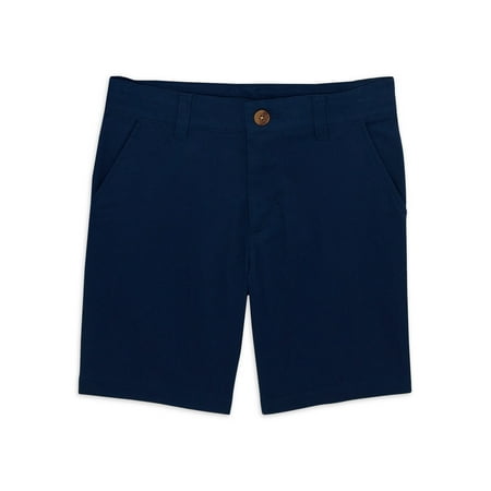 Wonder Nation Boys School Uniform Flat Front Shorts, Sizes 4-18 & Husky