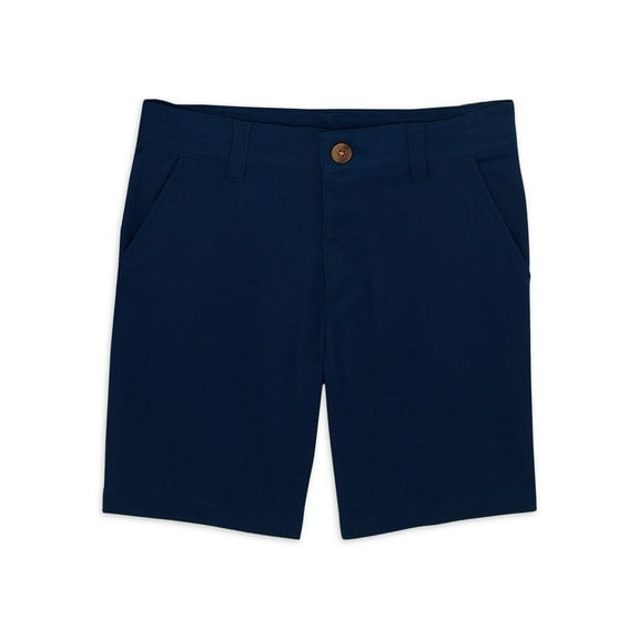 Wonder Nation Boys School Uniform Flat Front Shorts, Sizes 4-18 & Husky