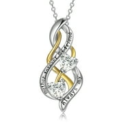 Mother Jewelry Celtic Knot Necklace Sterling Silver Infinity Love Heart Engraved Necklace