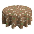 thumbnail image 4 of Brown Highland Cow Flower Grass Pattern Round Tablecloth 60"x60",Wrinkle Wipeable Table Cloth for Kitchen Dining Room Picnic Patio Party, 4 of 6