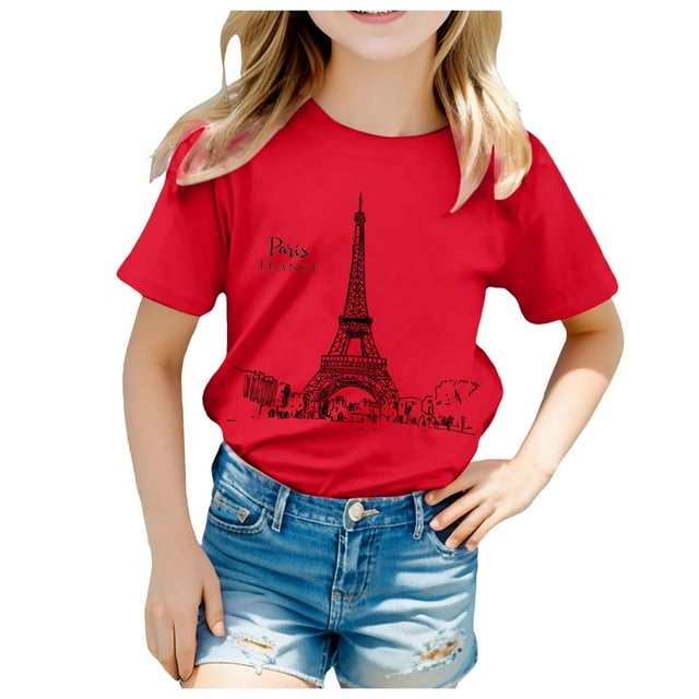 Haut à Manches Courtes Imprimé pour Enfants T-Shirt Filles Manches Longues sous-Vêtements