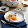 thumbnail image 4 of Platos de cerámica de oso Polar de dibujos animados, plato blanco, cuencos simples, vajilla de comida de cocina japonesa, taza de café, utensilios de platillo de frutas, 4 of 5