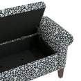 thumbnail image 2 of Homesvale Wallen 56.5"W x 24.5" H Storage Bench Ottoman with Rolled Arms for Living Room, Bedroom, Entryway, Black Curly Vine Pattern, 2 of 8