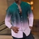 thumbnail image 1 of Blusa y camisa de manga larga con cuello alto para hombre, estilo informal, a rayas, con cuello alto, tipo cárdigan, camisa con botones, blusa de poliéster para hombre, 1 of 9