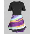 thumbnail image 2 of Camiseta Tipo Túnica a Rayas Tie Dye Tamaño Plus Rosegal Camisetas tallas grandes, 2 of 5