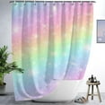 thumbnail image 4 of Rainbow Shower Curtain for Kids Girls Boho Colorful Multicolour Iridescent Rainbow Gradient Pastel Girly Shower Curtain Decor for Bath Fabric Curtains Bathroom Decor Sets with 12 Hooks 72x72 inch…, 4 of 4