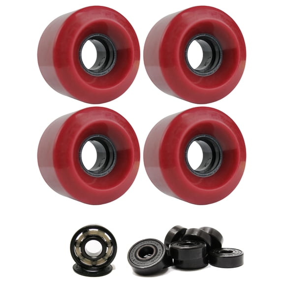 LONGBOARD CRUISER WHEELS 60mm x 41mm 83A 220C Red CERAMIC BEARINGS