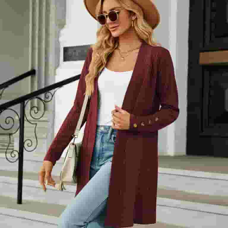 Bnwani Womens Sweater Cardigan Slim Fall Loose Long Sleeve Bnwani Womens Sweater Cardigan Slim Fall Loose Long Sleeve