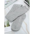 thumbnail image 5 of BadPiggies Women's Knit Thigh High Cotton Socks Over the Knee High Boot Stockings Leg Warmers (Gray), 5 of 6