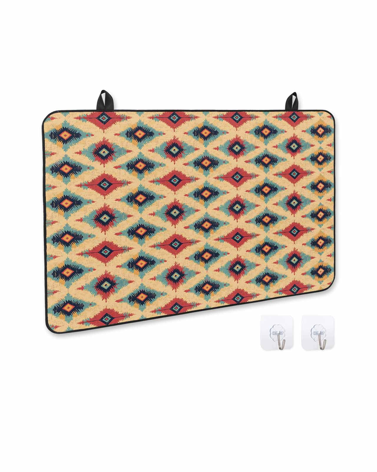 nqOlkjepod Large Induction Cooktop Protector Mat 24"x21", Geometric Stove Top Covers for Electric Stove, Modern Southwestern Vintage Art Decorative Stove Burner Cover Mats, Glass Top Stove Cover
