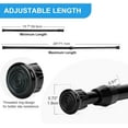 thumbnail image 5 of 2pcs Black&White Tension Rods 15.7 to 28 Inch, No Slip Tension Curtain Rod Adjustable Small Curtain Rod, Spring Kitchen Curtain Rods, Expandable No Drilling, 5 of 7