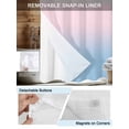 thumbnail image 3 of No Hook Ombre Blue Pink Shower Curtain with Snap in Liner Set, Abstract Art Waterproof Fabric Bathroom Curtains with See Through Top Window, Hotel Style Small 36 x 72 Inch, 3 of 7