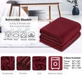 thumbnail image 2 of Fleece Blanket Soft Lightweight Microfiber Plush Flannel Throw Blankets for Couch Sofa Bed, Burgundy Twin, 2 of 7