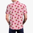 thumbnail image 3 of Balery Strawberries Printed Men’s Short Sleeve Polo Shirt, Midweight Men's Shirt,Golf Polo shirts -3X-Large, 3 of 8