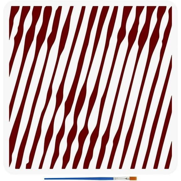 Face Visual Contours Stencils 11.8x11.8Inch Op Art Stencils with a Paint Brush Woman Face Stencils Abstract Face Stencil Human Themes Template for Wall Fabric Tiles Floor Furniture