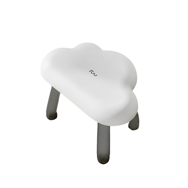 Injueey Taburete pequeño con forma de nube, silla para zapatos que cambia de casa, taburetes para adultos para baño, jardín de infantes, Conjuntos de muebles de sala de estar Blanco