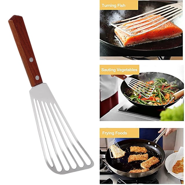 Agiferg Spatule à Fentes pour Steak Pelle à Poisson Multi-Usage en Acier Inoxydable