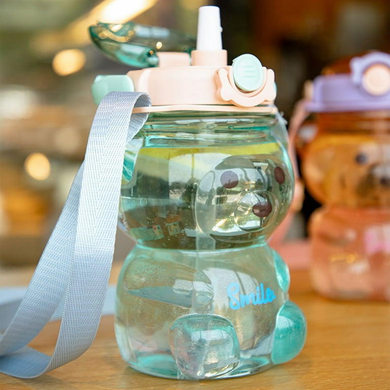 700ml】Kawaii Bear Water Bottle With Straw