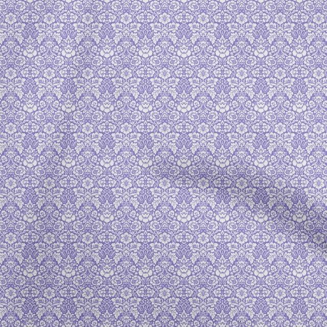 oneOone Cotton Poplin Medium Purple Fabric Baroque Craft Projects Decor Fabric Printed By The Yard 42 Inch Wide