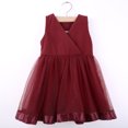 thumbnail image 3 of Kmbangi Girls Tulle Princess Dress Solid Color V-Neck Bow Evening Sundress, 3 of 7