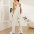 thumbnail image 4 of Women's Casual Summer Sleeveless Jumpsuit Loose Fit Solid Color Comfortable Strap Design with Pocket, 4 of 8