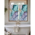 thumbnail image 7 of Tier Curtains 45 Inches Long, Teal Purple Marble Window Treatment Curtain Drapes, Modern Abstract Luxury Ink Painting Window Half Privacy Curtains for Bedroom Bathroom, 42"x45", 2 Panels, 7 of 7