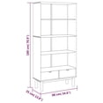 thumbnail image 4 of vidaXL Bookcase OTTA with 2 Drawers Brown and Grey Solid Wood Pine, 4 of 5