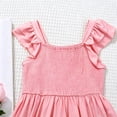 thumbnail image 4 of ASEIDFNSA Girls Ruffle Sleeve Boho Dress with Tiered Hem Soft Fabric and A Line Skirt (Pink,4-5 Years), 4 of 5