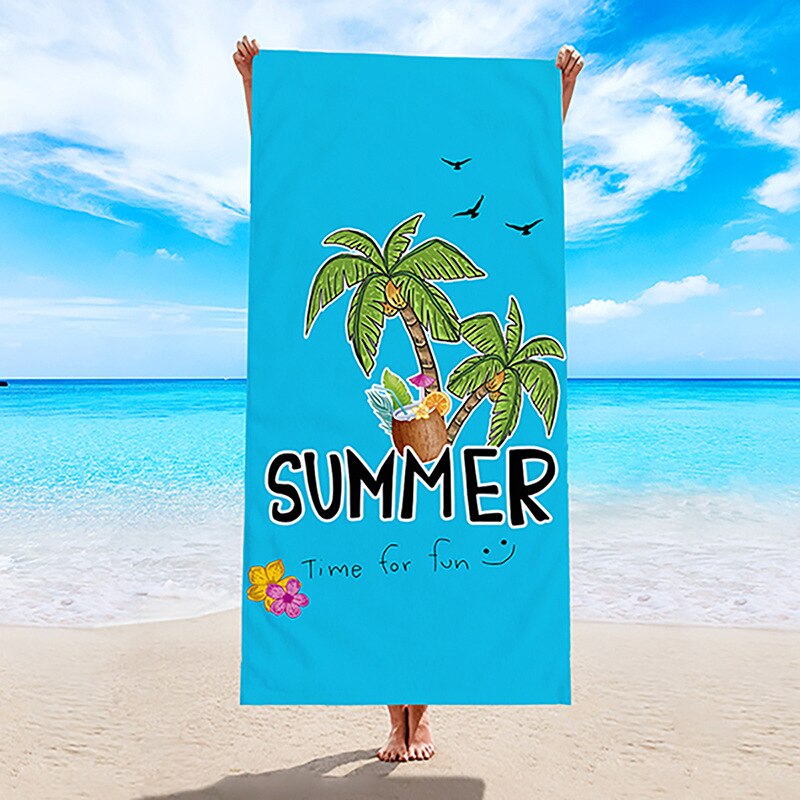 Tropical Palm Tree Beach Towel Quick Dry Hawaii Vacation Beach Print