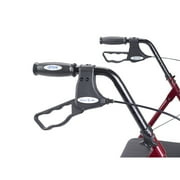 Drive Medical Heavy Duty Bariatric Rollator Rolling Walker with Large Padded Seat, Red