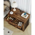 thumbnail image 3 of 39.4"Wooden Dog Crate Furniture with 2 Drawers, Charging Station,for Medium/Large Dogs,Rustic Brown, 3 of 9