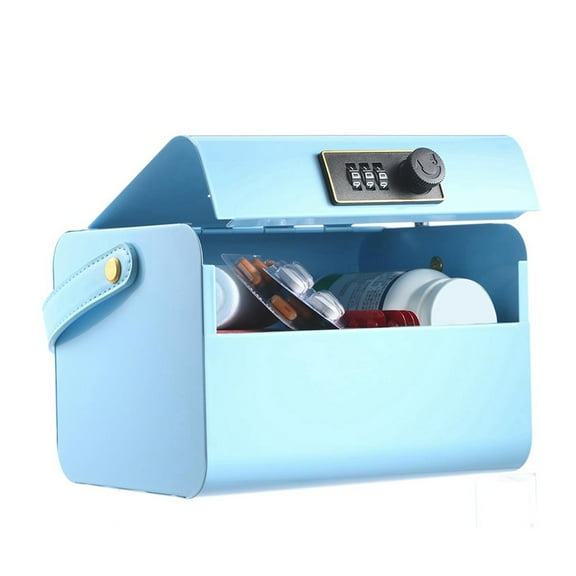 Piggy Bank for Kids 5-12 Years Old,Portable Safe with Code,Small Cash Box Combination Lock Blue