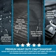 thumbnail image 5 of Bulldogology Premium Dog Car Seat Covers - Bench and Hammock-Style Backseat Cover and Protector - Waterproof, Double-Stitched GSM Oxford Material - Adjustable Headrest Straps (Large, Black), 5 of 7