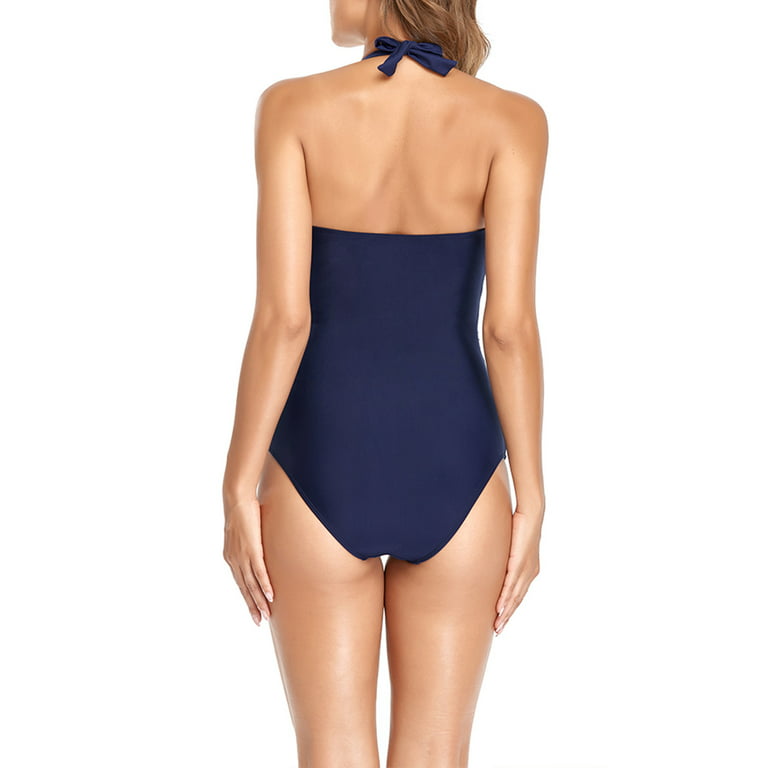 Finelylove Swimsuits Padded Sport Bra Style Girl Shorts Blue XXXXXL 