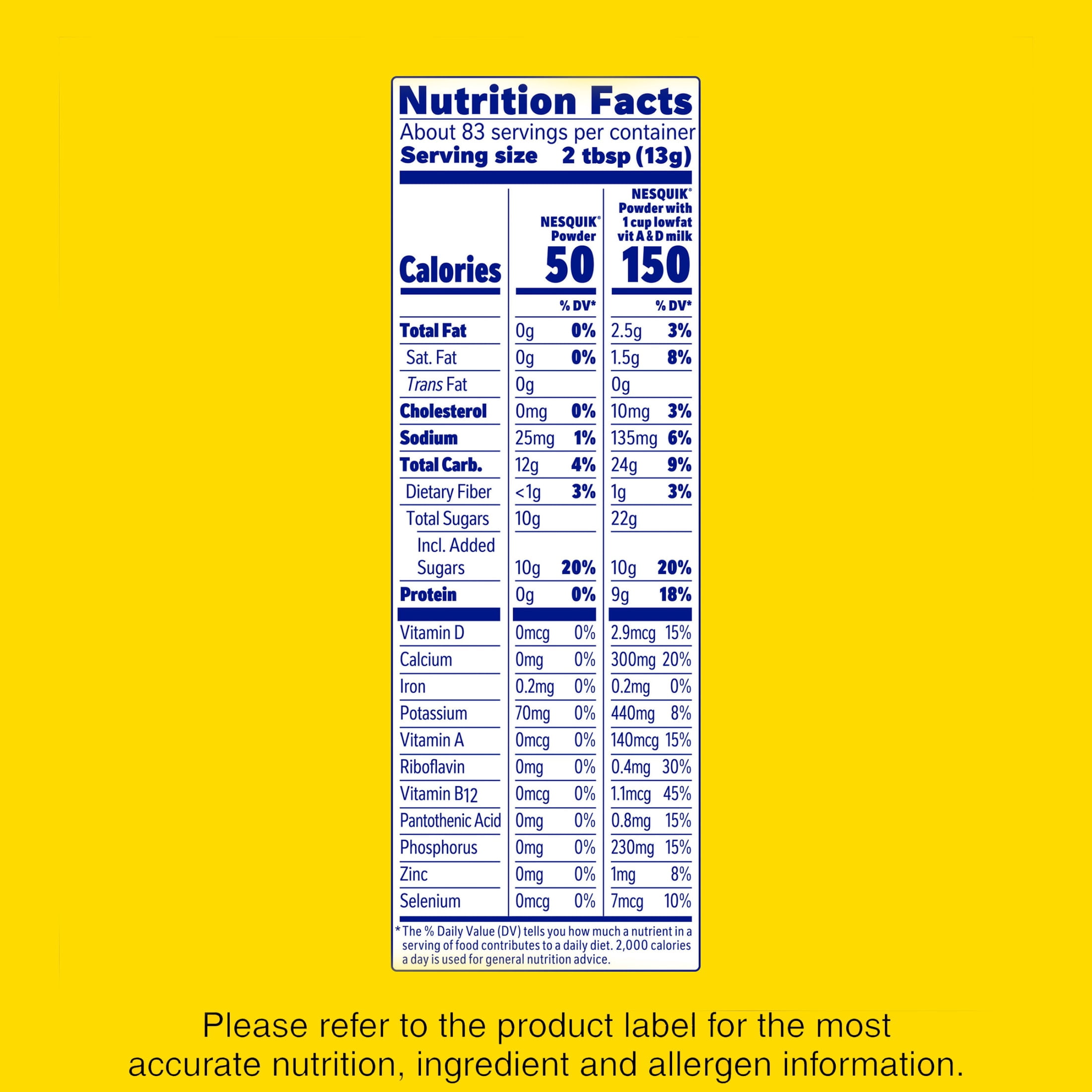 (4 pack) Nestle Nesquik Chocolate Flavor Powder Stir In Drink Mix Canister, 38 oz Canister, 83 Servings
