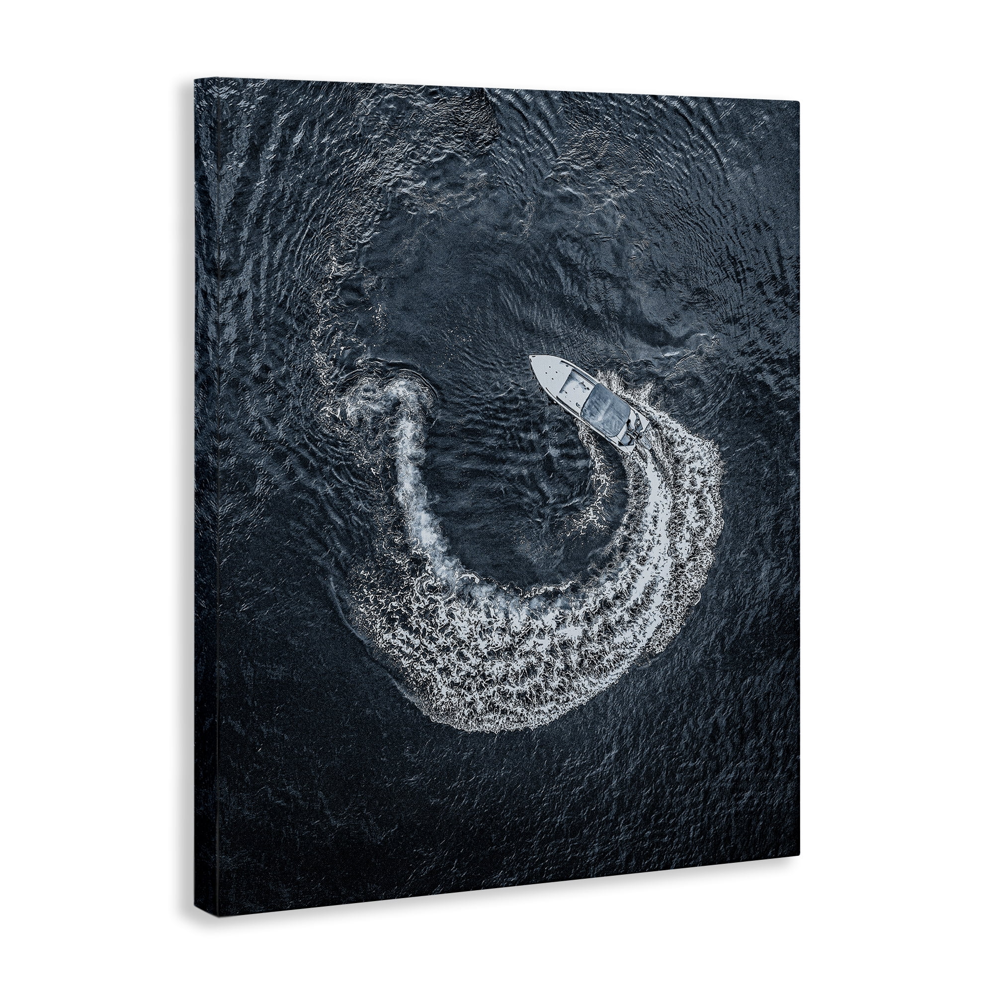 Stupell Industries Boat Circling Water Transportation Photography Gallery Wrapped Canvas Art Print Wall Art, 36 x 48