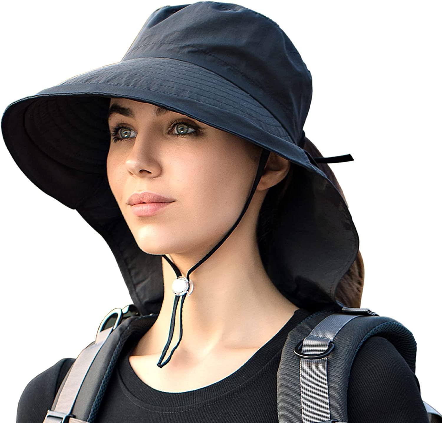 Sun Hats for Women Hiking Fishing Hat Wide Brim Hat with Large Neck