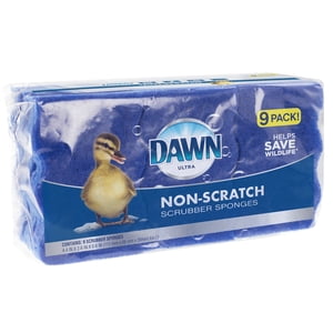 Dawn Non-Scratch Dish Sponges, Blue, 9 Count